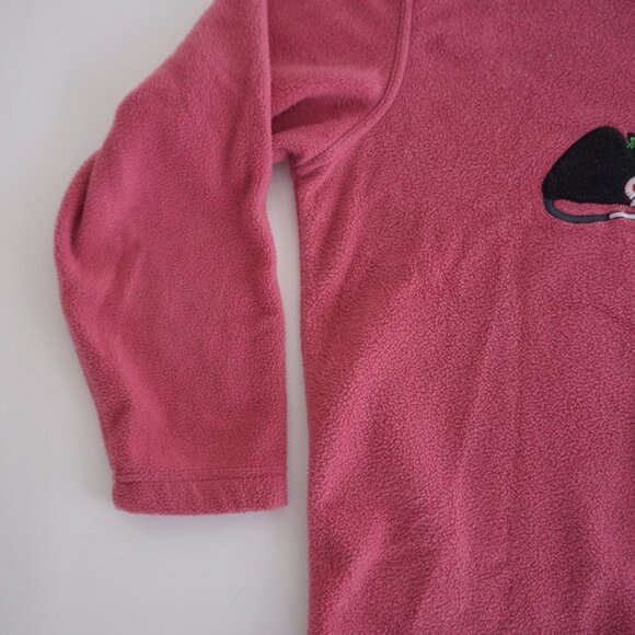 Vintage Jenny Buchanan Rosy Fleece Cat Embroidered Sweater Pink Grandmacore M - Picture 8 of 11